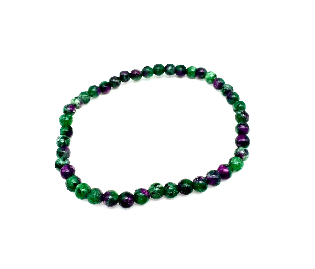 Pulsera elástica de minerales ZOISITA con RUBI