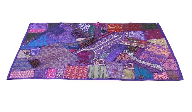 Tapiz étnico patchwork morado