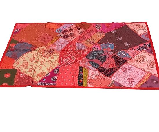 Tapiz étnico patchwork color rojo