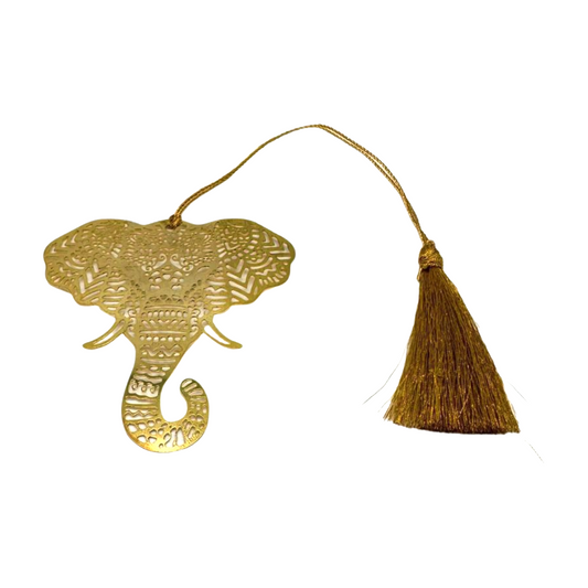 Punto de libro dorado en forma de Elefante