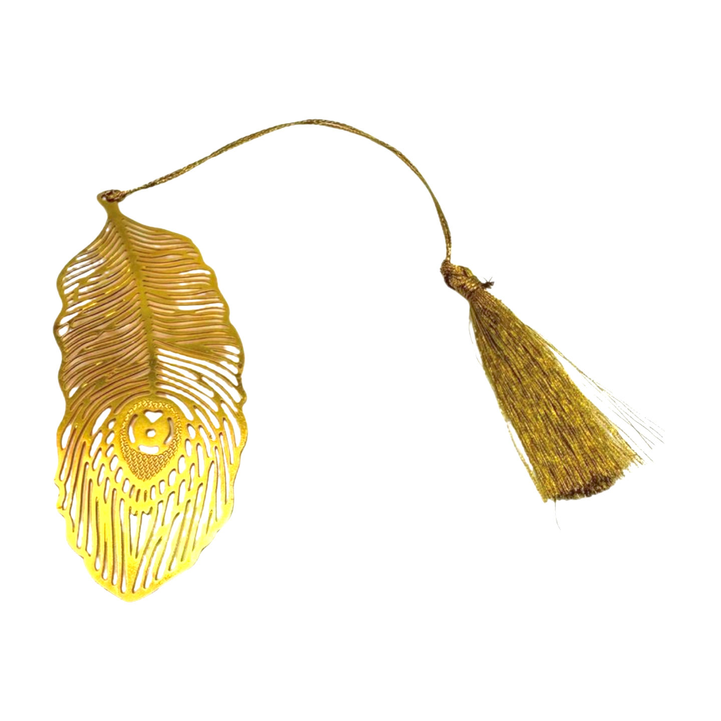 Punto de libro dorado en forma de Pluma