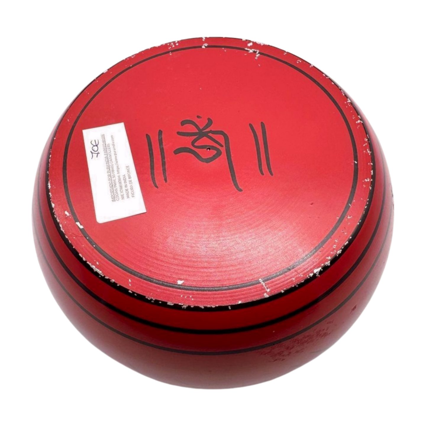 cuenco tibetano rojo de siete metales color rojo