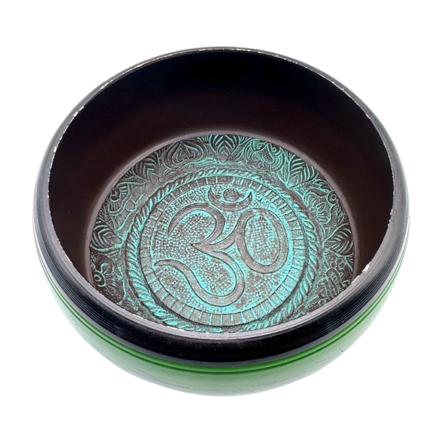 Cuenco tibetano verde de siete metales