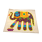 Funda de cojín étnico indio con elefante de patchwork
