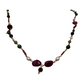 Collar de bisutería con minerales y rudraksha