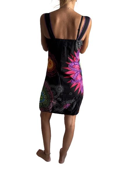 Vestido indio de algodón estampado