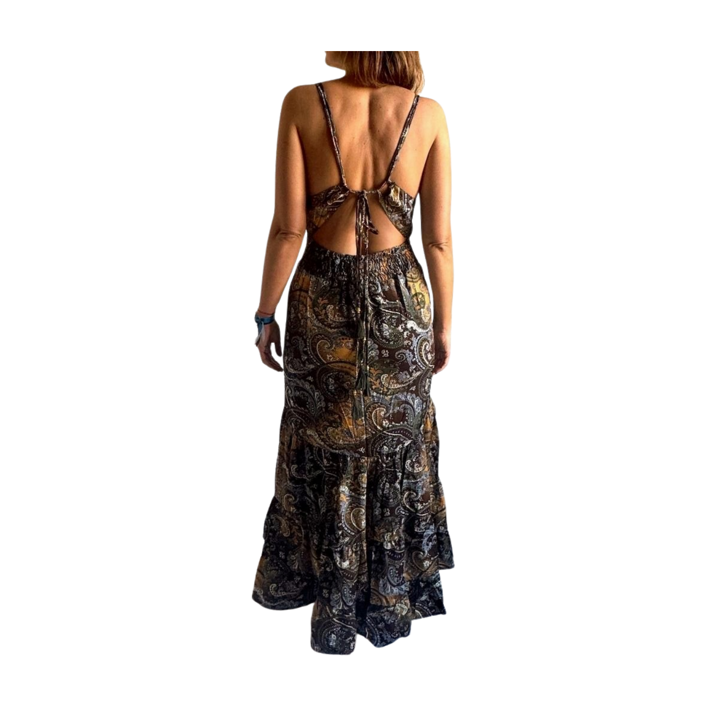 Vestido indio estampado de seda